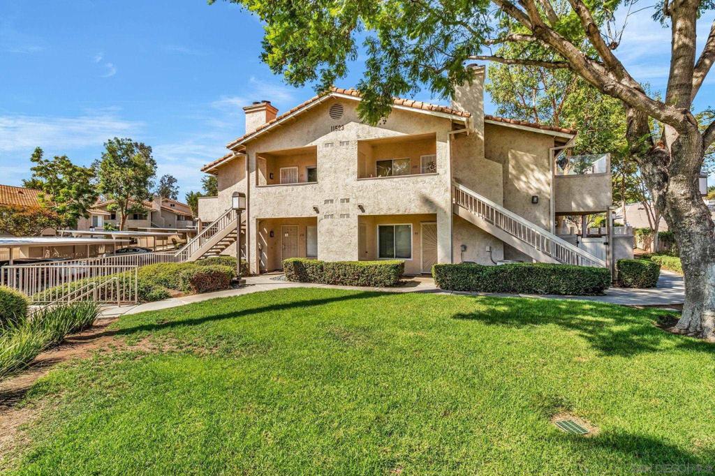 Welcome to Mirasol in Rancho San Diego! This beautifully updated upper-level condo offers 2 bedrooms and 2 bathrooms in a bright, open floor plan. The spacious living room features vaulted ceilings, a cozy fireplace, abundant natural light, and direct access to a private patio. The remodeled kitchen boasts granite countertops, shaker cabinets, tile flooring, stainless steel appliances, and recessed lighting—perfect for cooking and entertaining. The primary suite includes soaring ceilings, dual closets, built-in shelving, and a stylishly updated en-suite bath. Additional highlights include in-unit laundry, two covered carport spaces with extra storage, and modern conveniences like EV charging. Mirasol residents enjoy a sparkling community pool and spa, plus water included in the HOA. This is the Rancho San Diego condo you’ve been waiting for!!