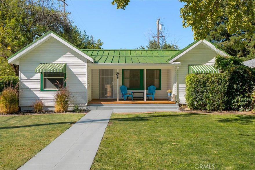 They say location is everything and this charming downtown property proves it! Perfectly positioned near the Golden Triangle on a desirable corner lot, this home is overflowing with character and packed with features you’re sure to love. From the moment you arrive, you’ll be captivated by the inviting front porch, pristine landscaping, and standout curb appeal that truly sets this home apart. Step inside and you’ll immediately feel at home. The interior offers beautiful laminate flooring, softly painted walls, elegant archways, and an abundance of windows that fill the space with natural light. The cozy living area provides the perfect spot to relax after a long day, while the galley-style kitchen has everything a home chef could ask for. It features ample counter space, generous cabinetry, updated appliances, and a gas range that makes meal prep a delight. Just off the kitchen, the quaint dining area is ideal for enjoying your morning coffee or hosting intimate family meals. Each bedroom offers plenty of room to unwind, and the well-appointed bathroom is designed for comfort and convenience. But that’s not all—this property also includes a detached bonus unit that’s ready to fit your lifestyle including a full bathroom with a tiled walk-in shower. Use it as a guest space, home office, art studio, or workout area. The possibilities are endless! Additional highlights include ceiling fans throughout, indoor laundry, alley access, a generator, a new sewer line, and a detached one-car garage. You’ll love the location, too! Take a leisurely stroll to the farmers’ market, attend cultural events at Chico State, or enjoy dinner and drinks downtown—all just minutes from your doorstep. Don’t miss your chance to own this downtown gem before it’s gone!