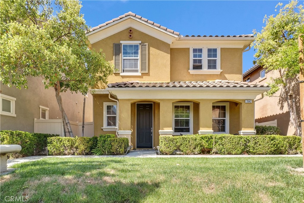 Located in a gated community with low HOA fees, this charming home sits next to a beautiful park, perfect for outdoor activities and peaceful walks. The two-story layout offers 3 bedrooms, 2.5 bathrooms, and a bright, open living space ideal for entertaining or relaxing.A spacious loft on the second floor can easily be converted into a 4th bedroom to fit your needs. Enjoy a private backyard, an attached garage, and the convenience of a well-maintained neighborhood. This is Eastvale living at its best!