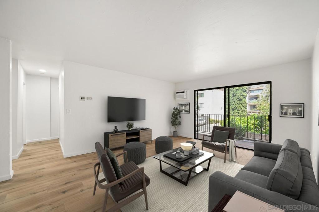 Corner unit in the highly desirable Franciscan community of Mission Valley! This light-filled home features an open floorplan, durable flooring throughout, and a beautifully remodeled kitchen with new appliances. The spacious primary suite includes ample closet space and its own en-suite bathroom, while the secondary bedroom and bath are located on the opposite side of the unit for added privacy. Enjoy a private living room balcony and the convenience of an assigned parking space. The community offers resort-style amenities including a sparkling pool and park-like grounds. Centrally located near shopping, dining, parks, beaches, Old Town, Sea World, golf, and public transportation, with easy access to Interstates 8, 163, and 5—this is San Diego living at its best!