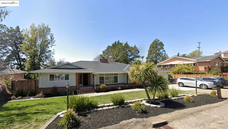 Come home to this hidden gem neighborhood of Chabot Park in Oakland! This well-maintained home boasts over 3,500 square feet of spacious living, including four bedrooms, three bathrooms, living and dining rooms PLUS a family room, two fireplaces, and a large eat-in kitchen. This ranch style mid-century house is seated on a large sloping lot, with sweeping views from the decks plus a large, flat yard down below. Just when you think you've seen it all, turn the corner and another room awaits. Two car side-by-side parking in the garage - this home has it all!    Chabot Park is a serene, verdant, lush neighborhood with plenty of trees and gently sloping streets. Don't be surprised if you spot deer walking down the street. You'll feel far away from the hustle and bustle - the perfect retreat.