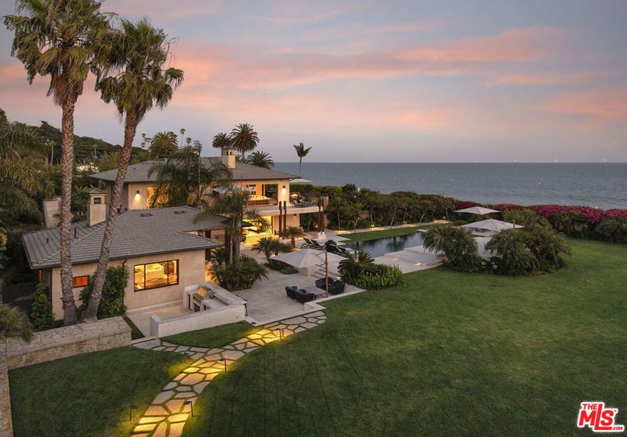 Nestled at the end of Channel Drive, with its enviable Butterfly Beach location, a stone's throw from the Four Seasons hotel, Coral Casino beach club & the shops & restaurants of Montecito's lower village, this premier oceanfront estate is an unrivaled masterpiece! Sweeping 180-degree ocean & mtn views create a serene backdrop for the meticulously designed architecture & private, lush sprawling gardens. An entertainer's paradise, the property boasts a 4 bd main house, an attached 1 bd guest apartment, pool house & gym. The grounds feature a newly added pickleball court, a stunning swimming pool, & expansive terraces that celebrate the best of Montecito's indoor/outdoor lifestyle. This magical oasis is an incredibly rare opportunity for beachside living in the heart of Montecito!