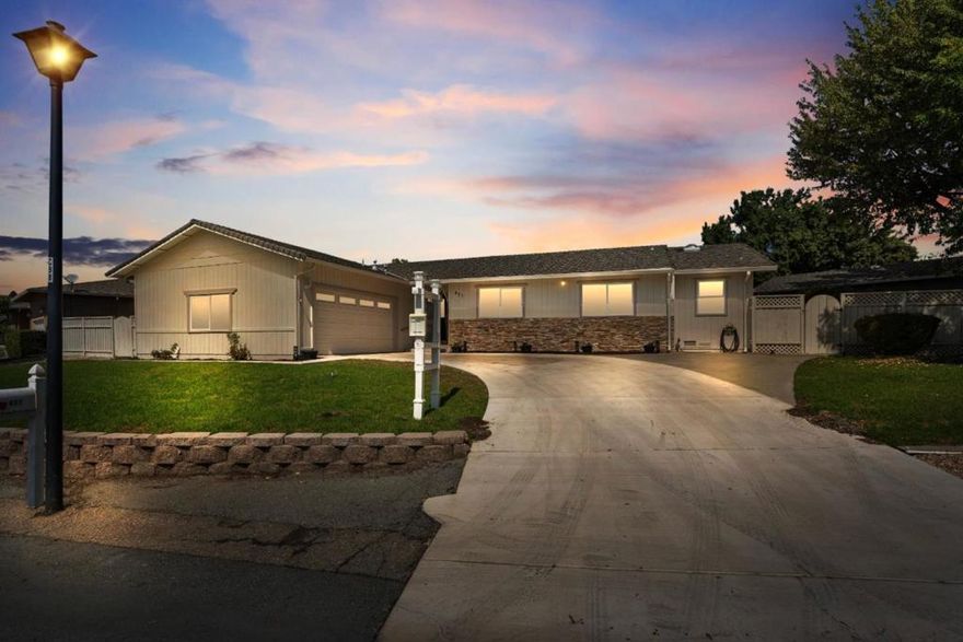Looking for a great deal in Ridgemark? 471 Marks Drive has 3 bedrooms, 2 bathrooms, two living spaces, dining area, and a great yard. Cozy kitchen with breakfast bar that opens to a step down living space with wood burning fireplace. One level home. Additional amenities: AC unit, ceiling fans, indoor laundry room, Italian Porcelain tile flooring, owner bedroom walk in closet, and fresh paint.  Attached two car garage with large driveway and guest parking. Relaxing backyard with porch, mature landscaping, fenced yard, shed, and beautiful sunshine. Move in ready. HOA covers private security in Ridgemark.
