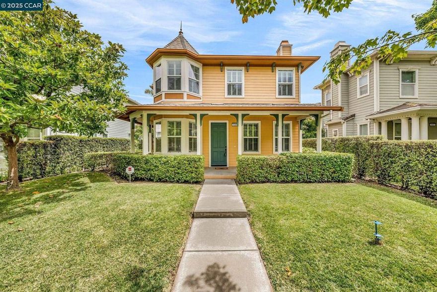 "Elegant Multi-Generational Living in Historical Mare Island" Exceptional home offers 5 bedrooms 3.5 bath which includes a studio unit (with kitchen & bath) above garage (ADU/ 5th bedroom)...DOWNSTAIRS offers an ornate wrap-around covered porch that leads to a charming living room, alcove with fireplace. The inner half has the dining, family room with the 2nd fireplace plus a versatile bedroom with walk in closet or an expansive office. Features high ceilings, recessed lights, tall double-pane panel windows outfitted with custom plantation shutters throughout. The gourmet kitchen has views of the serene garden-it has granite counters, a large island, a roomy pantry, quality cabinetry and appliances. UPSTAIRS you'll find a luxurious primary suite with walk-in closet, a soaking tub with separate vanity spaces, two bedrooms, a full bath, and a dedicated laundry room to complete it. Enjoy outdoor gatherings at the zen garden/retreat framed by mature palm trees, vibrant flowering shrubs, custom trellis, and cascading water fountain... 3-CAR garage (one side tandem),  prewired EV charging, and 3-zoned HVAC. Near Ferry, easy freeway access.
