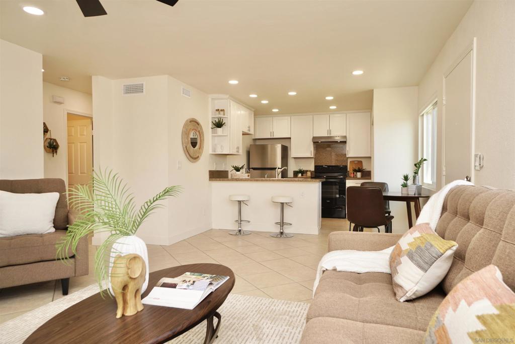 Step into this beautifully remodeled single-level home featuring a fabulous open floor plan, dual-pane windows, and a spacious private patio. The kitchen boasts granite countertops, plenty of cabinet space, and a large pantry, perfect for the home chef! Located in an unbeatable area close to schools, parks, and public transportation, this home also offers the convenience of reserved parking plus a shared garage. The community features a sparkling pool, ideal for relaxing or entertaining on warm days with family and friends. This move-in ready gem is rarely on the market, don’t miss your chance to make it yours!