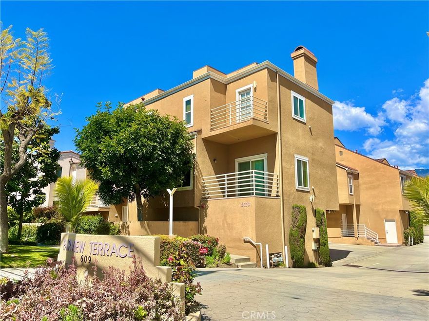 Move-in ready home located in a quiet community with distinguished Arcadia schools! Featuring 3 bedrooms and 3.5 bathrooms, including a ground level bedroom and bathroom, with updated modern kitchen, private outdoor patio and balconies. Kitchen with stainless steel appliances, refrigerator, built-in gas cooktop and range hood, oven, microwave, dishwasher, abundant built-in cabinetry. Breakfast counter and breakfast nook opens to a bright outdoor balcony. Spacious living room and open dining room with large windows offers plenty of natural light, built-in storage, fireplace, and private balcony. Master bedroom suite features high ceilings, walk-in closet, fireplace and balcony. Master bathroom with separate shower, bathtub and double sink vanity. Laundry available inside the unit. Attached two-car garage with direct access and built-in storage. The community features a swimming pool and spa and covers trash services. Excellent convenient location nearby Arcadia schools, restaurants, grocery stores, shopping mall, Santa Anita parks, Arboretum and golf course. (No pets allowed)