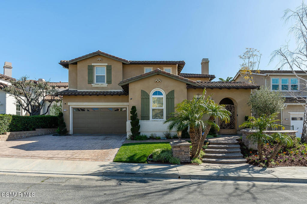 Welcome to this amazing home nestled in the popular Highlands Community of Big Sky in Simi Valley! Located on a cul-de-sac and designed for entertaining! Entertainers backyard with VIEWS, outdoor BBQ area, spa and fireplace. The open-concept gourmet kitchen offers a perfect balance of elegance and functionality, featuring granite countertops, an island with a breakfast bar, kitchen dining area, stainless steel appliance and walk in pantry. Relax in the family room with a cozy fireplace, built-in media area, and plenty of windows to bask in natural light and backyard views. The expansive primary suite radiates luxury with a spa-inspired bathroom, a large jacuzzi tub, a spacious shower, and double sinks. Additional highlights include a large upstairs laundry room with built-in cabinetry, a 3-car garage, wood flooring, generously-sized secondary bedrooms, a private rear yard, and a sizable downstairs bedroom with a private bathroom, perfect for guests. This amazing neighborhood offers easy freeway access, proximity to a dog park, a waterfall entry to the community, greenbelts, and hiking/biking trails right outside your front door.