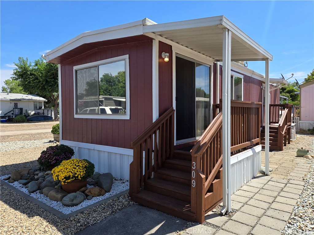 Don't miss this opportunity to own your own home for only $15,000! Here’s your chance to own a well-maintained 1 bedroom, 1 bath single-wide mobile home in an all-ages, pet-friendly park nestled along the Feather River! This 1983 home has been freshly updated with high-quality exterior paint, a newly coated roof (no leaks!), and an attractive rock surround that adds curb appeal and charm. Inside, you’ll find kitchen appliances included (refrigerator and gas range), plus in-unit laundry hookups with both gas and 220V electric options. A detached shed provides bonus storage and the community offers a laundry room for added convenience. Space rent is $705/month.