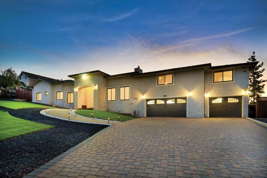 Custom 6686+/- square foot estate nestled on nearly one full acre in the heart of Almaden Valley provides a unique blend of sophistication, comfort and practicality. This luxurious gated property was built in 2021 and boasts 6 bedrooms, an office, game room, and 7.5 baths, providing ample space for comfortable living and entertaining.  Primarily a single story with just a handful of steps. Soaring ceilings, arched doorways, exquisite hardwood flooring and numerous designer touches throughout.  Expansive great room is comprised of the kitchen, dine-in area, and family room. Primary bedroom suite is an oasis with a built-in bed, fireplace, bar, home office, and a spa-like retreat.  Large backyard with a firepit, outdoor kitchen, swim spa, putting green, and more create a harmonious balance for both relaxation and vibrant entertaining.  A separate area of the lot is fenced off for future addition of ADU.  Top Schools: Graystone, Bret Harte, Leland. All 3 have 10 out of 10 in test scores.