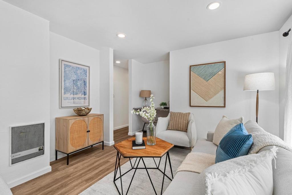 Discover this inviting 1st floor condo in the heart of Silicon Valley, combining an unbeatable location with excellent value. Situated within the highly regarded Cupertino School District including Cupertino High School. This home offers both convenience and quality living.The open layout connects a cozy dining area with a spacious living room that extends to a private enclosed patio, perfect for outdoor enjoyment. Inside, youll find luxury vinyl flooring, recessed lighting, and freshly painted interiors that create a modern, move-in-ready atmosphere.The updated kitchen features sleek cabinetry, stylish countertops, and stainless steel appliances, along with a private walk-in pantry for extra storage. The full bathroom includes a tub with a tile surround, while the primary bedroom offers a generous walk-in closet.Community amenities include a sparkling pool, BBQ area, and two laundry facilities. The location is unmatchedjust minutes from Apple Park, Santana Row, Valley Fair Mall, Safeway, Lion Supermarket, and Mitsuwa Marketplace. Easy access to Hwy 280, 880, 17, Lawrence Expressway, and San Tomas Expressway makes commuting simple.