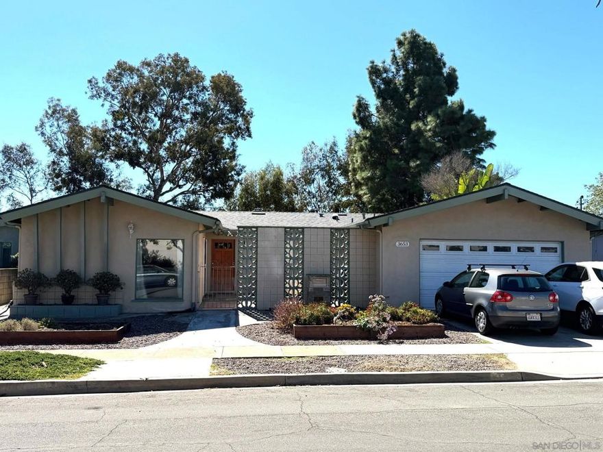 Tucked away in North Clairemont, this single level, 4 bedroom 3 bath home sits on .48 acres perched over a tranquil canyon. Kitchen is open to dining and family room which accesses your private & secure front courtyard.  The Living Room has a fireplace and back patio access.  Enjoy Sunsets and  Canyon views from your backyard decks and spa!