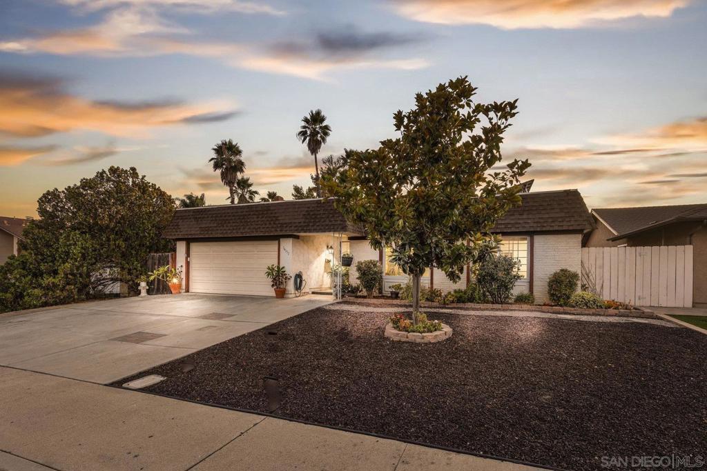Experience the perfect blend of indoor-outdoor living in this bright, open-concept home within Poway's highly acclaimed school district, renowned for academic excellence. This unique residence features a dramatic central atrium with skylight and welcoming entry skylight. The seamless floor plan flows from the front entrance to the pool patio, creating an ideal entertaining space. The spacious layout showcases soaring 10-foot ceilings in the master bedroom, atrium, and living room. Large windows throughout flood the home with natural light. The living space features a striking brick accent wall with fireplace, creating a warm focal point. The impressive kitchen boasts granite countertops, stainless steel appliances, and abundant storage space. The grand kitchen island overlooks and opens to both the living area and backyard. A separate drink counter with additional cabinetry and wine fridge adds entertaining convenience. Step outside to your well-maintained backyard featuring a sparkling pool, large covered patio, beautiful landscaping, and mature trees—perfect for hosting gatherings. The large primary bedroom includes an ensuite bathroom, mirrored closet, and sliding door leading to the private backyard. Practical updates include an epoxy garage floor, enhanced storage solutions throughout and leased solar system. Located just one block from beloved Old Poway Park with its historic train, weekly farmers market, and frequent festivals. Walk to exceptional schools including Midland Elementary, with easy access to Twin Peaks Middle School and Poway High School. This prime.. location puts you within Poway's highly acclaimed school district, making it a sought-after destination for families prioritizing quality education. The walkable neighborhood provides convenient access to hiking trails, two major shopping areas, and public transportation. This exceptional property combines modern comfort with small-town charm in one of Poway's most desirable locations.