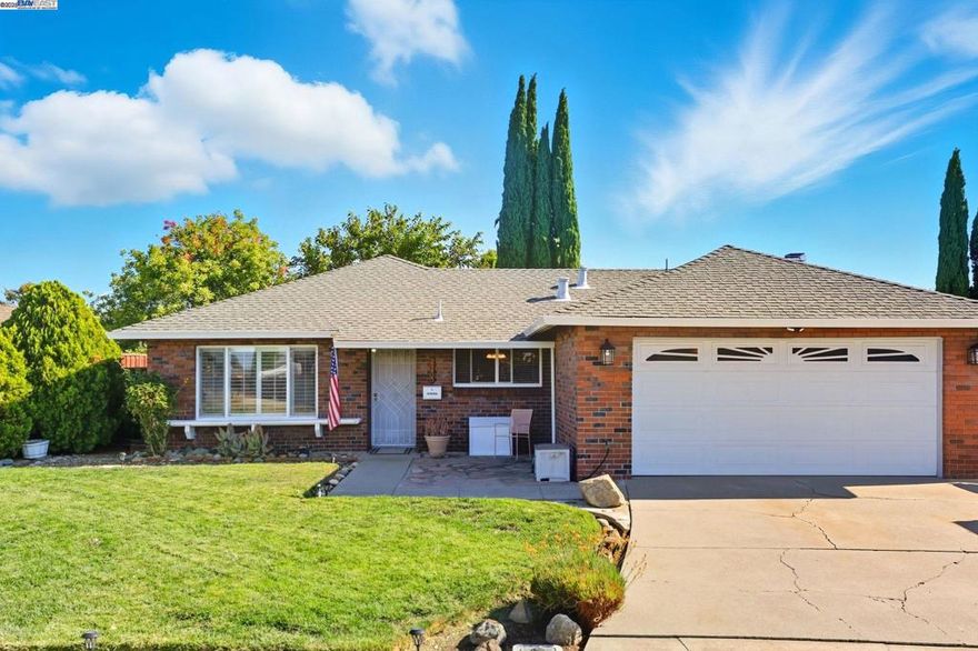 Welcome to 2135 Bluebell Drive—a beautifully maintained single-story home in one of Livermore’s very desirable neighborhoods! This charming 3-bedroom, 2-bath home offers 1,334 sq. ft. of comfortable living space on a 7,285 sq. ft. lot. The inviting floor plan includes a formal living room, open kitchen and dining area with double ovens, gas cooktop and a window that has a view of the front yard, a cozy great room with fireplace, and a large bonus room perfect for entertaining, a home office or a play area for the kids. The primary suite provides a peaceful retreat, while the landscaped front and back yards with automatic sprinklers and outdoor lighting create a welcoming setting. The extended driveway offers extra parking, and the quiet end-of-street location ensures minimal traffic. Enjoy nearby miles of walking trails, scenic ponds, and creeks, plus the exciting new city park being developed at the former Springtown Golf Course. Upgrades include a new HVAC system, a newer water heater, and a roof that is about 10–15 years old. Close to parks, restaurants, and downtown Livermore—this move-in ready gem won’t last long.