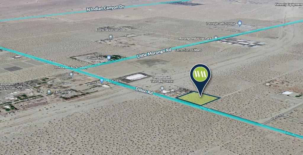 2.17 Acres of land zoned Light Industrial. Great opportunity just minutes off the I-10 freeway. Desert Hot Springs is a growing, pulsating, and innovative city. The city embraces and welcomes business owners from all industries. Zoning allows for many uses; warehouses, mini storage, equipment renal, indoor maintenance and repair. See attached zoning ordinance and OM for more information.
