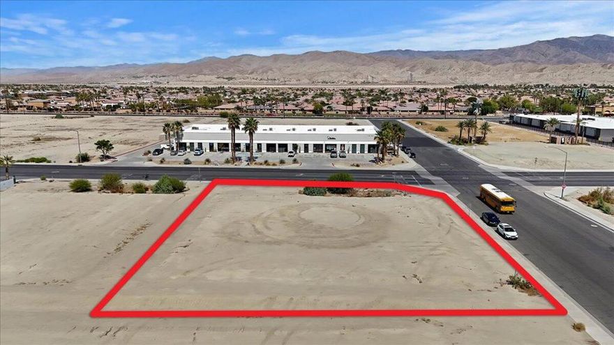 Prime Corner Industrial Lot for Sale in Indio,  Ca of .67 Acres. Unlock the potential of this highly visible, prime corner industrial lot located in a rapidly growing hub in the Coachella Valley!  This property offers exceptional exposure to traffic, making it the perfect location for businesses seeking both accessibility and high visibility.Property Highlights: Strategic Corner Location: Prominent corner lot with maximum frontage, offering unrivaled exposure to Interstate 10. Ample Size: Generously sized lot, providing the space needed for a variety of industrial uses such as warehousing, distribution, manufacturing, or office/showroom space.Adjacent Lot is also available, adding another .59 Acres to this footprint. Call today.
