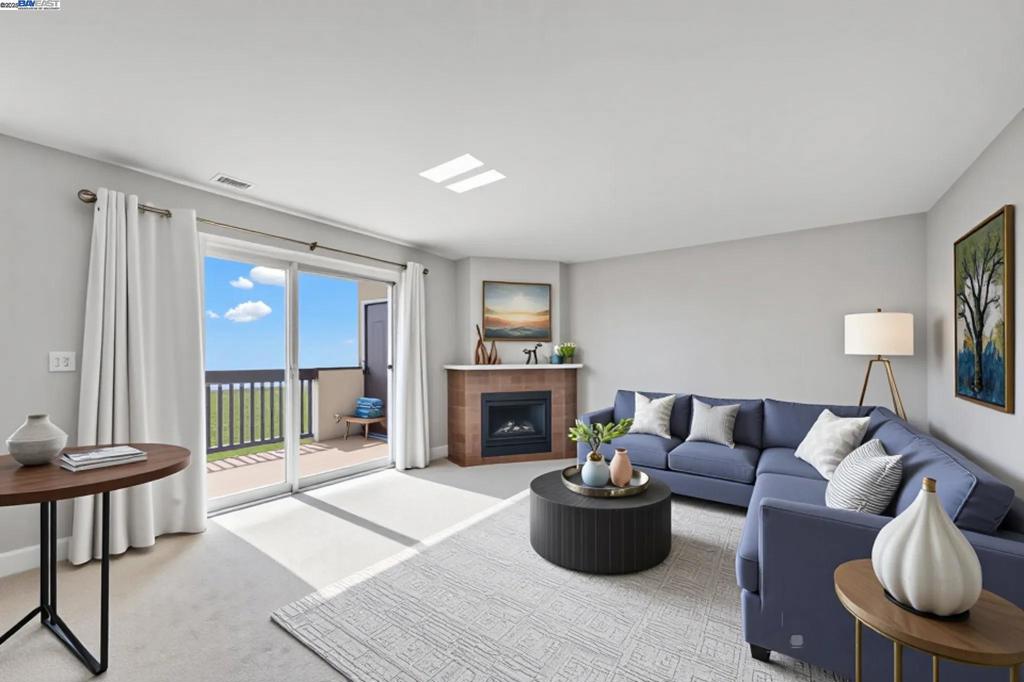 Virtual Tour Link: https://my.matterport.com/show/?m=iy9EJBevQQc Highly Desirable 2bed 2bath Condo with BAY VIEWS unlike others. Well-taken care of and Upgraded. NO STAIRS TO CLIMB TO THE FRONT ENTRANCE unlike others. Formal Living Room, Gas Fireplace, Indoor Laundry & big balcony with fantastic views with a large storage closet in the balcony. Kitchen with New Cabinets and Corian-Style counter tops. Master Bedroom Suite with 2 Closest and Walk-In shower (great for those w/mobility concerns. Recessed LED lights in kitchen. Covered Parking is adjacent to the unit and a huge storage unit in the carport, along with 4 Swimming Pools, Clubhouse with library, pool table and ping-pong table, gym, hot tub, sauna and showers, and multiple Tennis Courts, and community center. Pet Friendly. Ideally central to many local conveniences, BART, Highways 238 to 880 & 580, shopping. NEW Carpet and NEW Kitchen Flooring. Less than 2 years Dishwasher, Stove/Range Oven and Refrigerator - Still like NEW.