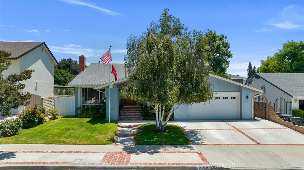 Amazing mid century modern home in Simi Valley, 2-story, 5 bedrooms (1 downstairs, 4 upstairs) 3 bathrooms (1 with walk-in shower downstairs, and 2 full upstairs). As you enter the home, you'll see the beautiful formal living room with huge front picture window and cozy fireplace. From there, you will see the large dining area for those big family gatherings located next to the kitchen. The large open kitchen is very spacious with granite counters and solid wood cabinetry and beautiful bay window. Off the kitchen you'll find a wonderful family room with a second fireplace, and sliding glass doors that open out to the entertainers backyard with private pool and spa. There's also a newly re-built covered patio and grassy area, just the right size to have a little grass without a ton of maintenance. The home also has a top of the line, whole-house water purification system and is located in the coveted Mountain Valley association area, which includes an olympic size community pool, tennis courts, private park, community clubhouse and picnic area with very low HOA fees!
This home is a true GEM in Simi Valley: Great Location! Great home! Great neighborhood! Great price!