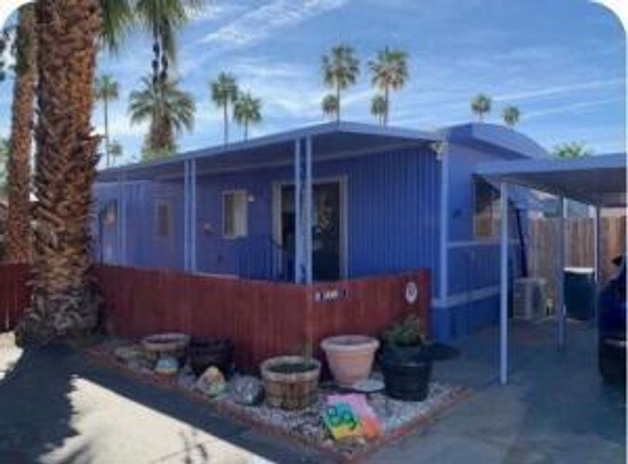 Enjoy the resort Palm Springs lifestyle in this 1 Bedroom 1 Bath mobile home located in the popular Warm Springs area.  Close to downtown, Ralphs Shopping Center, Pharmacy, Restaurants, Library, Senior Center, hiking trails, and Palm Springs International Airport. Make this your vacation or permanent home.  This mobile has wood floors, two mini split air conditioning/heating units, newer refrigerator, microwave, gas Stove & Oven, and a new Garbage Disposal. Updated counters in bathroom and kitchen, newly painted, interior.  Open floor plan with higher ceilings.  Nice, fenced yard with raised garden planters. A covered carport with a storage shed with washer/dryer hookups.   Ramon Park is an active 55+ community with swimming pool, spa, clubhouse, gym, library, shuffleboard.  all purchasers must be approved by park management to purchase; the monthly land lease is $1085 plus $20.50 for sewer and utilities.