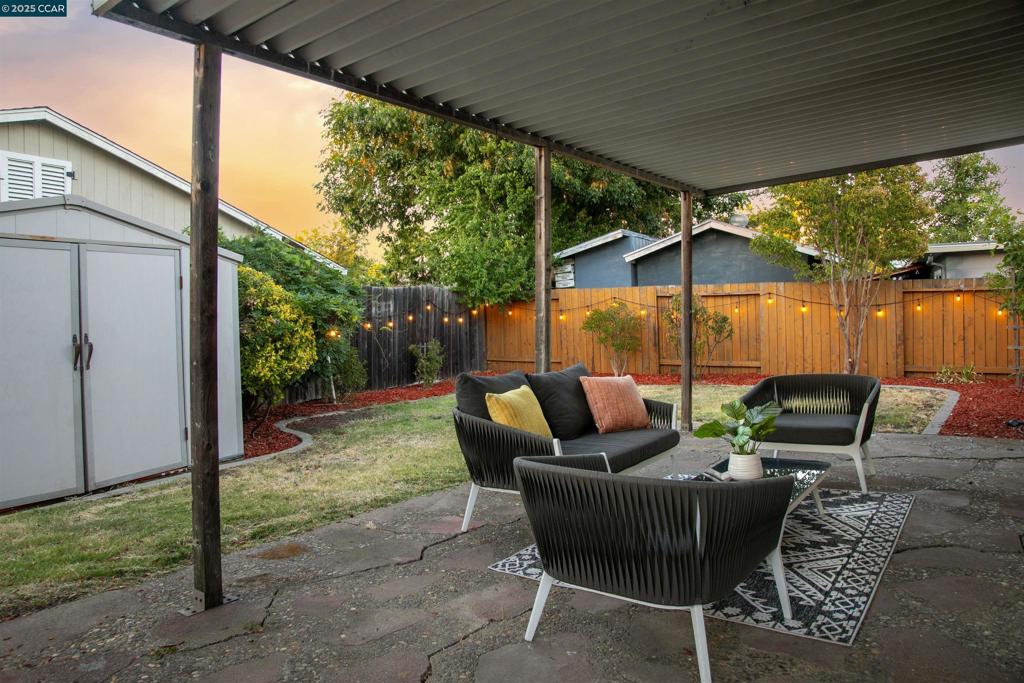 A true must see, too many great features and upgrades to list! Tons of natural light fill every room of this spacious, expanded ranch style home on a quiet street. Bright open layout with open concept kitchen joining two living rooms into one beautiful flowing space. All new interior & exterior paint, private fully fenced backyard with peaceful covered patio & spacious storage shed. Lovely luxury vinyl plank flooring throughout. Fabulously updated kitchen & baths, new heating & cooling. This home is truly turnkey and move in ready! Just minutes to Todos Santos Plaza, the Farmers Market, the Veranda, 12 years of schools, BART and freeway access to the whole Bay Area. Don't miss this one, come see Open Tuesday 8/12 10:30am-1:30pm