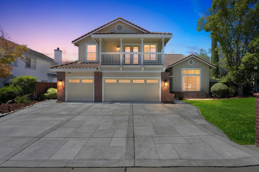 Spacious 5 bedroom, 3.5 Bath Shapell Home located close to Downtown Pleasanton and Parks. One oversized room can be used as a media room/den or used as a 5th bedroom. Long aved driveway with spacious 3 car garage with brick accents, spacious balcony, and manicured yards. Formal foyer with double entry doors, high ceilings, oversized windows, recessed lighting, new paint. Living space with lots of natural light. Ultra high ceilings with niches and modern lighting fixtures. Inviting formal dining room with unique wall textures, crown molding, and easy access to the permitted sunroom or gourmet chefs kitchen. The kitchen features granite countertops, high end cabinets, gas appliances, and walk-in pantry. Hardwood flooring on the first floor, wall-to-wall carpeting on the second floor. Resort style master bedroom, reading bench, seating area, and spa like master bathroom retreat with a walk-in shower and oversized soaking tub. 4 spacious bedrooms, ceiling fans, updated bathrooms showers/vanities/backsplashes. Bonus storage and central vacuum system. Oversized side/backyards, redwood fencing, mature trees/plants, and gazebo. Walking distance to Mission Park. Oversized front yard on a private cul-de-sac where neighbors often get together for in the court for gatherings/activities.