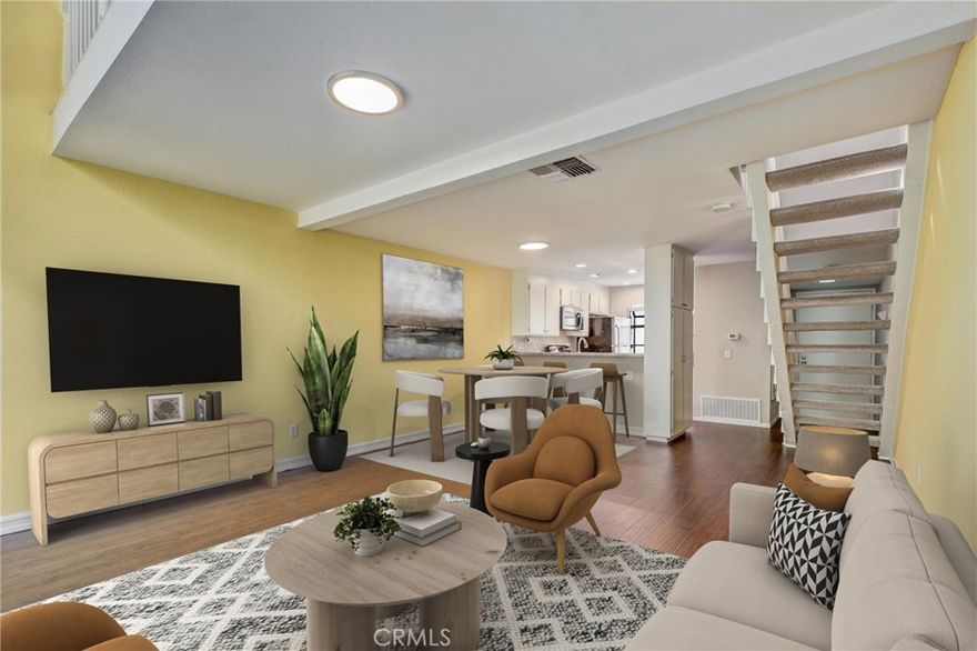 Set in Irvine's sought after community of The Lakes at Northwood is this turn-key and charming townhome. Featuring tranquil water and tree views from nearly every window, the home evokes a feeling of serenity and nature, yet is just minutes to all of the best Irvine has to offer! The open-concept floorplan includes a large Living Room with patio overlooking the stream, and dining area. Upstairs is a large primary suite with vaulted ceilings, skylight and walk-in closet. There is also a separate/enclosed loft space with water views, which could be used as an office, sitting room or as another bedroom space - many options! A reserved/covered carport space is just a short walk from the unit along with abundant guest parking. Washer, Dryer and Refrigerator are all included! The HOA covers water and trash, and provides 2 pools/spas and tennis courts, all in a lush wooded setting that must be experienced to be truly appreciated. Come see why The Lakes is such a great place to call home!