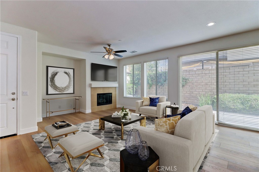 Welcome to this beautifully upgraded condo, nestled in the exclusive Waverly Place community of the Moorpark Highlands. Pull up to your own driveway and attached 2 car garage.  There’s a long walkway leading to your front door, providing a sense of seclusion from the world.  Inside, you will find a light and bright living room with a charming fireplace. The remodeled kitchen is a chef's delight, boasting new appliances, granite countertops, and luxury vinyl plank flooring. A large slider opens to a private and spacious backyard complete with automatic sprinklers and perfect for relaxing or entertaining. A convenient laundry room, powder room, and extra storage under the stairs complete the main level. Upstairs, the generous primary suite offers a luxurious, completely renovated ensuite bathroom with dual sinks, a soaking tub, and a walk-in shower, complemented by a large walk-in closet. There are two additional bedrooms that face the side and back of the house, giving them privacy.  They share a bathroom off the landing. This home is in a prime interior location within easy walking distance to both the swimming pool and the children's playground. For more outdoor adventures, Mammoth Highlands Park is located just north of the community.  If you are looking for the perfect place to call home, look no further.  Snatch it up while you can!