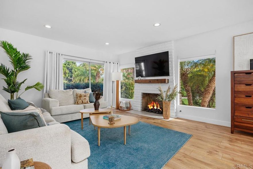 This single-level, move-in ready La Costa gem blends timeless midcentury modern style with thoughtful, contemporary upgrades throughout. Set in one of La Costa’s most desirable neighborhoods, the home offers a wonderful sense of privacy, surrounded by expansive green lawn areas that create a relaxed, inviting atmosphere. Inside, you’ll find a modernized kitchen, updated bathrooms, new flooring, recessed lighting, upgraded electrical panel, Nest thermostat, and new water heater. Ideally located near top-rated schools, premier shopping, dining, and just minutes from the scenic Carlsbad coastline, this turnkey home offers the perfect combination of style, comfort, and exceptional location.