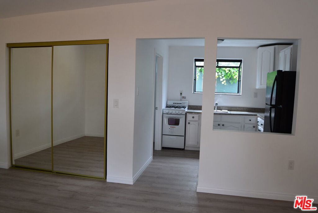 Fully remodeled studio apartment. Full kitchen includes stove, refrigerator and window greenhouse box. Full bathroom. Lots of natural light. Mini-split heating and air conditioner. New flooring. Private entrance and good size private patio with room for table and chairs and barbeque. No common walls. All utilities included. One parking space. No pets. No smoking. Available now.