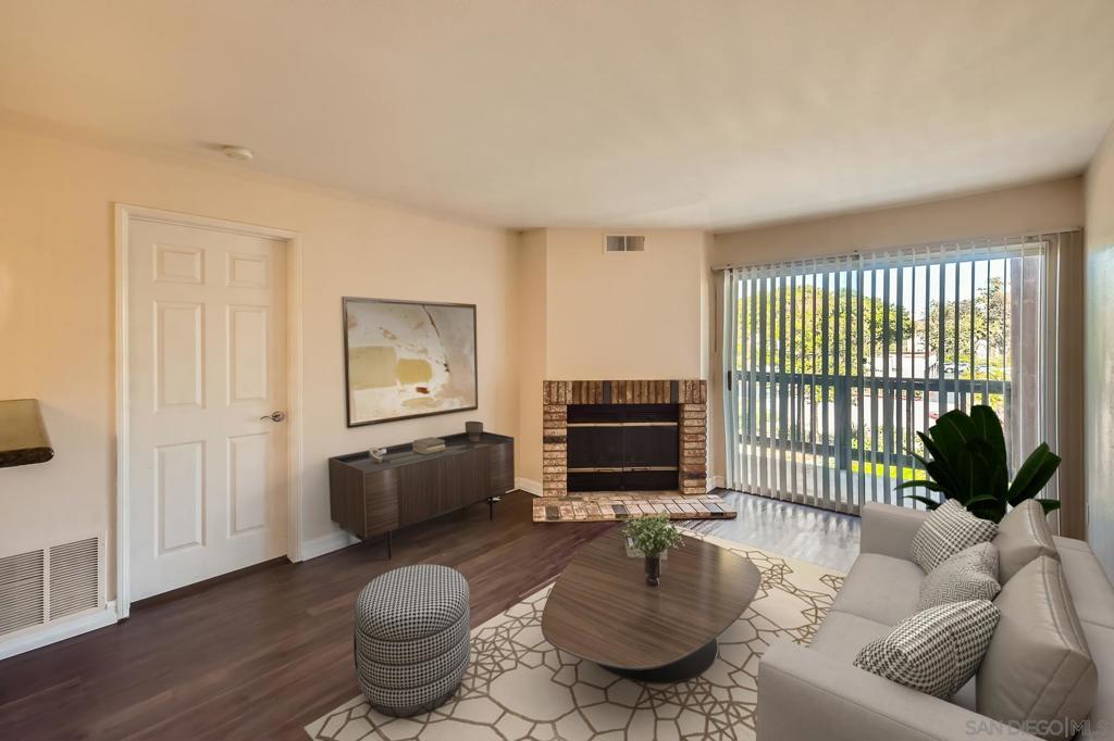 Double Master Suite Gem in Prime Location! Discover this highly sought-after double master suite condo, offering comfort and convenience. Each spacious bedroom features its own private bath, ideally situated on opposite sides of a delightful living room. Here, you'll find a cozy, rustic brick fireplace and windows that flood the space with natural light, leading out to a breezy balcony with tranquil views of a lushly landscaped courtyard and circular driveway. The charming kitchen boasts rustic vintage pavers and sleek stainless steel appliances, and your own private laundry. This fabulous complex offers an array of amenities, including a sparkling pool, workout room, tennis courts, and a basketball court. Enjoy convenient direct access to the adjacent Nobel Recreation Park and nearby library. You're also just moments away from upscale shopping at Renaissance and the extensive UTC/La Jolla Nordstroms shopping complex. For nature lovers, nearby canyon walking trails offer opportunities to explore and spot local wildlife.