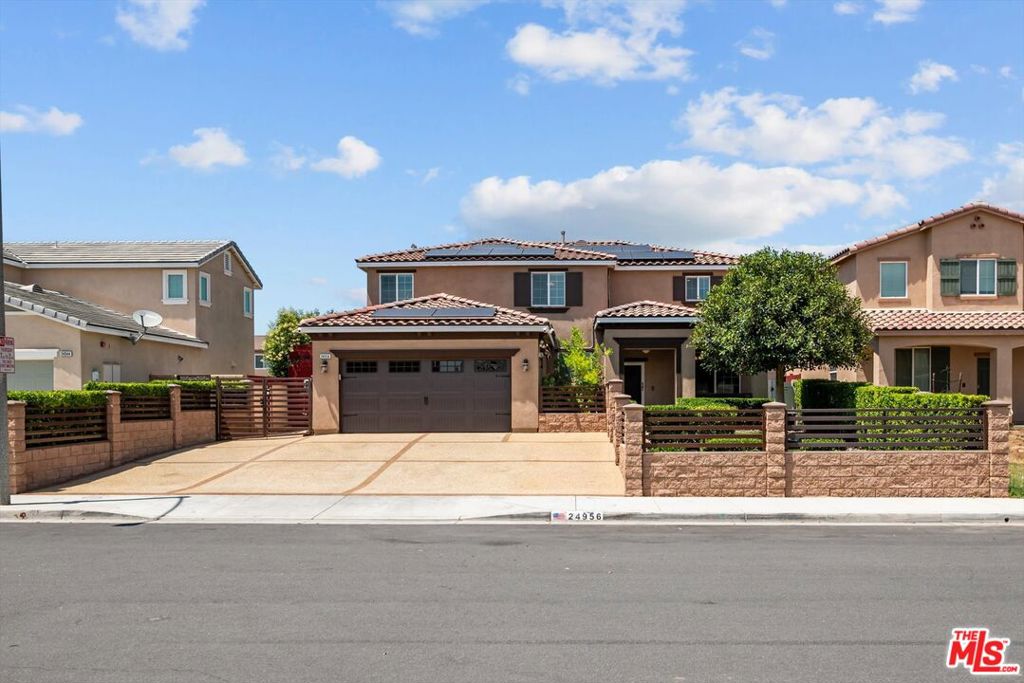 Welcome to this spacious and tastefully designed home featuring 6 bedrooms and 3 full baths. This home has the option to be fully furnished. The Owner agrees to provide a $200 monthly rent reduction if the Tenant agrees to keep the property fully furnished as provided at the commencement of the lease. The home is equipped with a whole house self sufficient solar system with backup batteries, making the home capable of being fully operational off the grid, resulting in no electricity bills. The primary suite offers a luxurious spa-inspired ensuite complete with a steam shower, creating a private retreat for relaxation.The kitchen is equipped with new stainless steel appliances, including a refrigerator, air fryer oven/stove top, and dishwasher, while the second-floor laundry features a new washer and dryer for added convenience.Step outside to your own resort-style backyard oasis. The resort-like swimming pool and spa are solar-heated, ensuring warm water year-round at no additional cost. Adjacent to the pool, you'll find a full-size outdoor kitchen complete with two BBQ pits (charcoal and propane), a full-size refrigerator and freezer, sink with garbage disposal, and ice maker perfect for entertaining. The backyard also includes two outdoor bathrooms and an outdoor shower, making it easy to transition from poolside fun to comfort.The property also features a 2-car garage equipped with two EV chargers, and a wide driveway with room to park up to four additional vehicles.This home seamlessly combines luxury, function, and energy efficiency, an entertainer's dream with everyday comfort in mind.