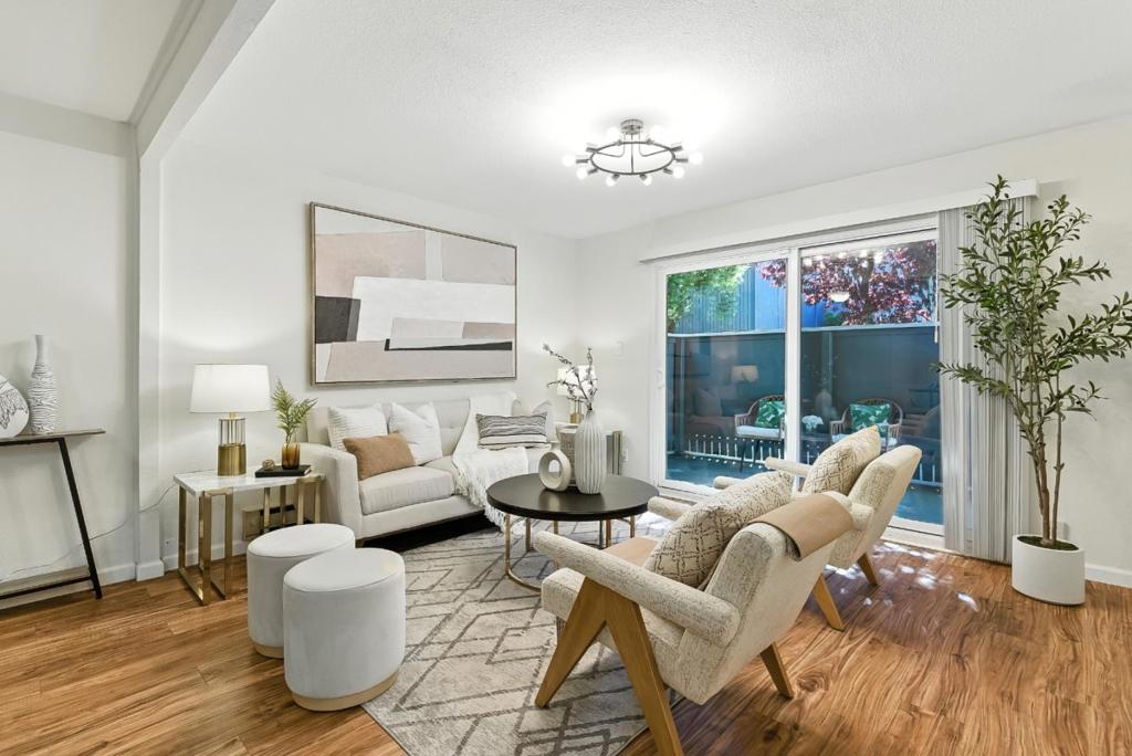 This thoughtfully updated 1-bedroom, 1-bath condo at Peninsula Place in San Bruno combines functionality, comfort, and unbeatable interior location. With a flowing open-concept layout that connects the kitchen, dining area, and living room, the space feels bright and inviting. A private balcony extends from the living area, and the kitchen conveniently includes a refrigerator, electric range, dishwasher, and a step-in pantry. Wood laminate and tile floors run throughout, and the bedroom offers a large closet. The home comes with one assigned carport parking space. As a resident, youll enjoy resort-style amenities including private access to multiple swimming pools, hot tub, tennis courts, a fully-equipped fitness center, and a clubhouse. Just minutes from BART, Caltrain, SFO airport, shopping centers, and major highways, this condo is ideal for commuters and frequent travelers alike. A comfortable and convenient lifestyle awaits you in the center of it all!