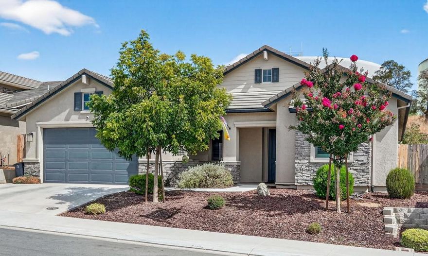 Welcome to your dream home in the highly desirable Santana Ranch community! This practically-new Big Sur model, the largest single-level floor plan, offers 4 bedrooms, 3 full baths, a 3-car garage, and 2460 sq ft of living space on a large 7153 sq ft lot perfect for first-time buyers, families, and seniors. Step into a light, bright, airy sanctuary with high ceilings and an open-concept design. The flowing floor plan connects living spaces, ideal for entertaining or family nights. Ample storage keeps your home clutter-free, while the functional layout suits growing families, style-savvy buyers, or seniors seeking single-story ease. Nestled in one of Hollister's safest neighborhoods, Santana Ranch offers a warm community vibe, perfect for kids or peaceful retirement. This turn-key home is move-in ready with sleek finishes and quality craftsmanship, radiating pride of ownership. Perfect for all life stages, this Big Sur model blends accessibility, space, and style. Don't miss out..and discover a style of living with comfort, luxury, and convenience!  Note: bedroom photos are virtually staged