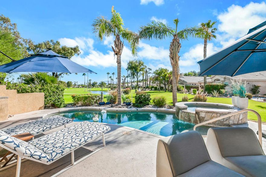 Discover the perfect blend of privacy, upgrades, and scenic beauty at 67361 N. Laguna, a stunning turnkey furnished 3-bedroom, 3-bath home offering some of the best views in the community.Ideally situated near the 6th green on the prestigious Cielo course, this south-facing gem showcases breathtaking views of the pond, fairway, and surrounding mountains--all while enjoying all-day light and warmth without the interruption of golfers.Set on an oversized lot, the home features a private pool and spa, plus a charming side yard ideal for dining and entertaining. Inside, the third bedroom includes a retreat/office area for flexible living. Thoughtfully maintained and updated, the property has been freshly painted, includes all-new appliances, and features a brand-new AC/furnace system installed in October 2024--making it completely move-in ready. Best of all, this home is offered turnkey furnished, so you can step right into the lifestyle without lifting a finger. The land lease has already been extended through 2069, providing long-term peace of mind and added value.Residents of this community enjoy resort-style amenities including multiple pools, three 9-hole golf courses, tennis courts, pickleball, a fitness center, and a clubhouse with dining--ensuring there's always something to enjoy.Perfect as a full-time residence, seasonal retreat, or investment property, this home has a proven rental history, commanding $6,500/month during season.Live the lifestyle you deserve at 67361 N. Laguna--where turnkey luxury, comfort, and panoramic views create an exceptional desert living experience.