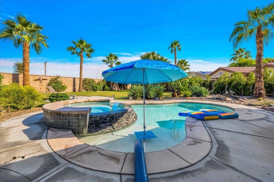Resort-Style Living at Trilogy La Quinta!Escape to this stylish, fully furnished 2BR/2BA Maurea model in the 55+ Trilogy golf community. Relax in your private backyard oasis with very private cocktail pool, spa tub, and mountain views, and enjoy resort amenities like 18 hole championship golf, heated indoor/outdoor pools and hot tub, spa, fitness, tennis, pickleball, onsite restaurants and more.Inside: a turnkey kitchen, private laundry, 2-car garage, and a split-bedroom layout for ultimate privacy (king suite + queen suite). 2 bikes are included in your stay.Monthly Rates: Special rates for summer and autumn. $50 gate transponder fee and $60/per person amenity use fee to use the Trilogy group of property amenities! Minimum 30 night stay required. Oh, and did we mention that a golf cart can be included if you need one? Extra charge to heat private pool/spa. Ask for details.Your desert retreat awaits--book today!Monthly Rates: $5,700 (Nov-Apr)  and $4,550 (May-Oct).$50/ optional nightly pool heating fee, $395 cleaning fee, $188 Admin Fee.