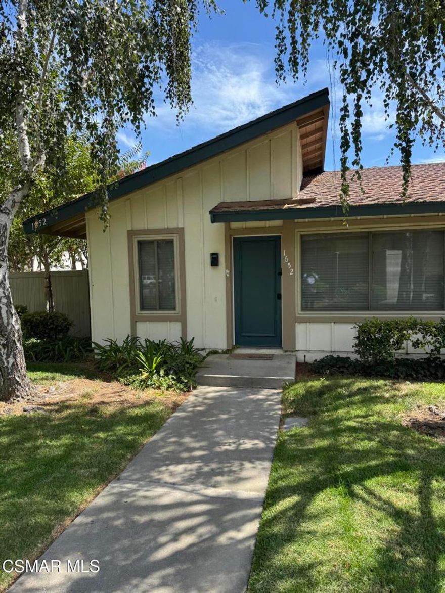Recently redone with newer paint and dual pane windows. Ceiling fan in Primary bedroom. Large Patio.  end unit, single level ready to move right in. a must see. green belt in front of unit. end of cul-de-sac location.