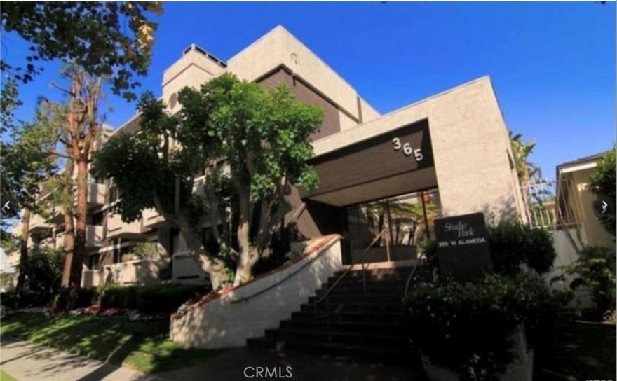 Beautiful one story condo in a great Burbank location. Located on the 2nd floor. Close to downtown Burbank entertainment, restaurants, equestrian center, and major studios. Unit has new flooring, large kitchen with breakfast bar, large size bedrooms, ample closet space, wet bar, and a balcony. The family room has a cozy fireplace, a separate area in the unit with washer/dryer hook ups, and two side by side parking spaces. The complex includes an elevator, sauna, recreation room with pool table and gym. No road noise as the unit does not front Alameda. Will not last!