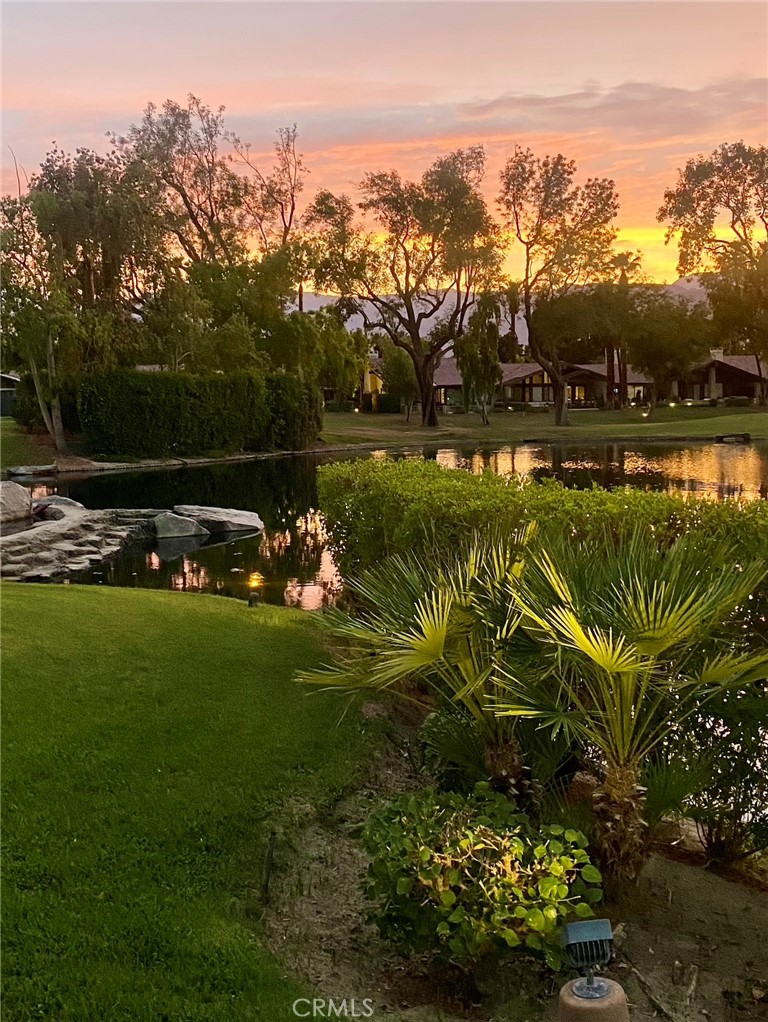 Welcome to The Lakes Country Club. If your checklist is a South Facing, End Unit Home, on Water with Solar Panels.. this is IT! Truly one of the nicest locations in the community with a gorgeous view, coveted street and close proximity to the clubhouse this one is worth a look. Offering 2 Bedrooms + a Den and 2 Bathrooms there is room for everyone! Enjoy the updated and open kitchen offering a desirable Wolf gas range and updated appliances. The living room with it's waterfront views and gas fireplace is a wonderful place to entertain family and friends. The den has direct access to the 2nd bathroom and nice for a home office, tv room or additional bedroom. The primary suite has a newly remodeled bathroom and located down the hall, nice for privacy. Offering direct garage access into the home and an individual laundry room, this Abeline floorplan is one of the most desirable. Seller has updated AC units and water heater and 21 Solar Panels on 2.0 net metering. Come see this home and get ready for a fun and eventful Season at The Lakes Country club where golf, pickleball, tennis, pop tennis, a newer clubhouse and incredible fitness center offer so many opportunities for entertainment!