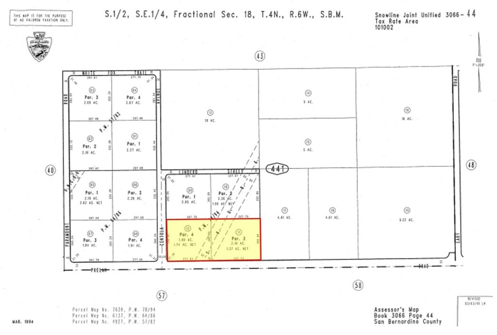 ±4 acres of unimproved commercial land at the corner of Centola Rd and Phelan Rd; APNs: 3066-441-11, 12. These two lots have approximately 600 feet of frontage on Phelan Rd and are zoned Special Development Commercial (SD-COM),