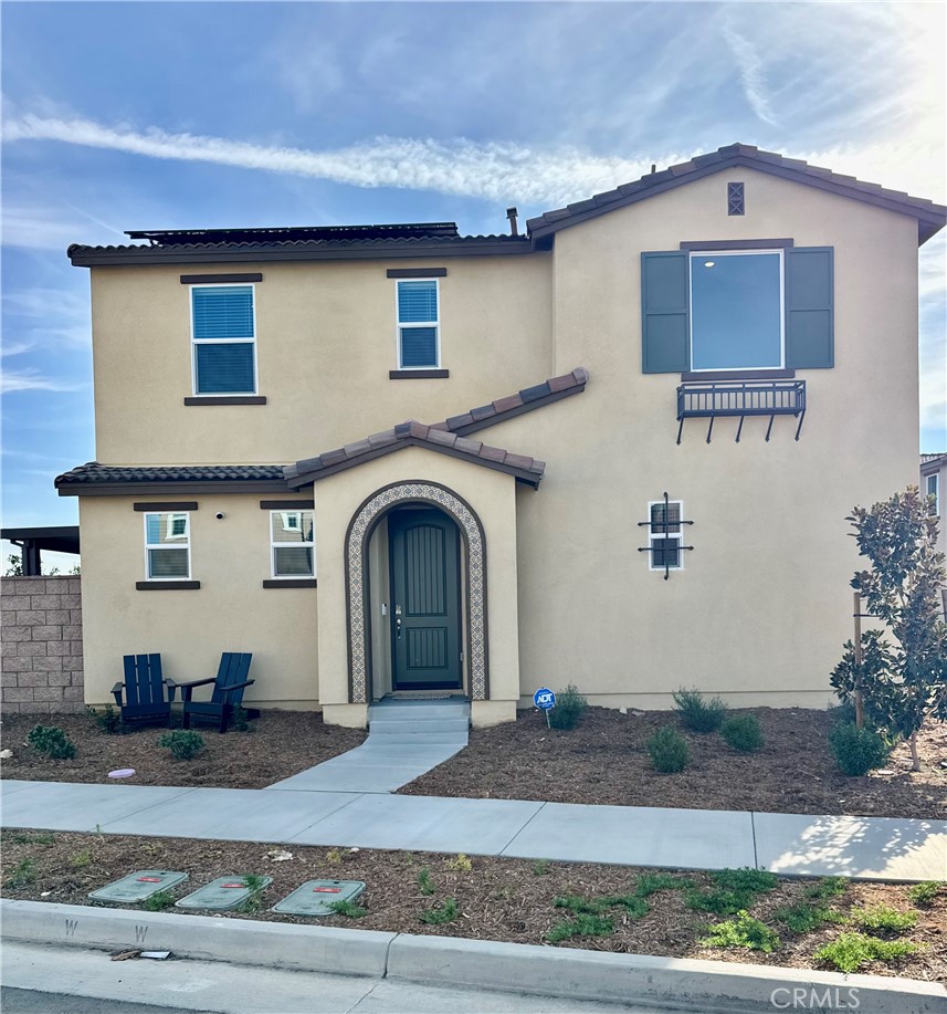 Welcome to the brand new GATED Community of PRADO by Meritage Homes next to Harveston Lake! This BETTER THAN NEW home offers 3 bedrooms, 2 1/2 baths with over 1520 square feet of living space. Nicely upgraded with a FINISHED BACKYARD that includes a PATIO COVER, GRAPEVINES and the sweet smell of JASMINE along with low maintenance ARTIFICIAL TURF! Inside you will appreciate the SPACIOUS KITCHEN that opens up to the LIVING ROOM, the CUSTOM CLOSET ORGANIZERS, the UPGRADED BERBER like Pattern CARPET, an UPSTAIRS LAUNDRY ROOM, and the BRAND NEW CUSTOM GARAGE CABINETS. Another great perk, you are WALKING DISTANCE to the community POOL & neighborhood tot lot PLAYGROUND! Oh and did we mention, PAID SOLAR! This 2025 home comes with a 10 year structural warranty that is transferrable. Corner lot with no direct rear neighbor. This is a prime location, close to the 15 & 215 freeways, the Promenade Mall, Restaurants, Trader Joes (every lunch making, flower loving Mom's dream!), Chaparral High School, Harveston Lake and Parks, Old Town Temecula and our famous World Class Temecula Wineries! Don't miss out. Priced to sell!
