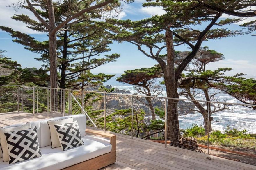 A perfect pairing of extraordinary architecture and striking natural beauty come together in the heart of Pebble Beachs most exclusive front line. Peppered with legacy estates with names like Bechtel, Morse and Crocker, this new warm modern masterpiece is one of only 31 oceanfront estates along the coveted 17 Mile Drive. The scene is like no other in the world, set by the everchanging Pacific Ocean and shaped by a pristine rocky coastline with granite boulders aged by centuries of surf and framed by magnificent Cypress trees. Majestic generational homes of this caliber and in this setting, rarely come to market. Close to Cypress Point and designed with breathtaking views from nearly every room in the house. There are six bedroom suites, six full and two half baths, wine cellar, art gallery, huge chefs kitchen, over 1000 sq ft of ocean front terraces, generous 3 car garage on approximately 1.5 acres with over 200 feet of ocean frontage and epic sunsets. Experience this magical estate.