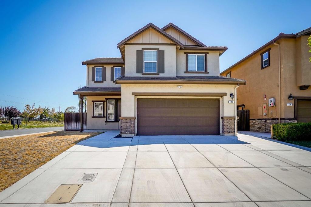 Welcome to this modern, move-in ready home in the highly desirable Emerson Ranch community, offering resort-style amenities including a scenic lake, parks, playgrounds, and walking trailsall just minutes from Iron House Elementary and Delta Vista Middle School. Situated on a sunny corner lot with low-maintenance landscaping, this beautifully maintained home features a bright, open floor plan filled with lots natural light. The main level includes a bedroom and full bath, perfect for guests, home office, or multigenerational living. Inside, you'll find luxury laminate, carpet, and tile flooring throughout, a spacious open-concept kitchen with quartz or granite countertops, a center island with sink, walk-in pantry, and high-end stainless steel appliances. Additional highlights include an enclosed loft currently used as a fifth bedroom (can be easily converted back), pre-wired for solar an EV charge in grage.