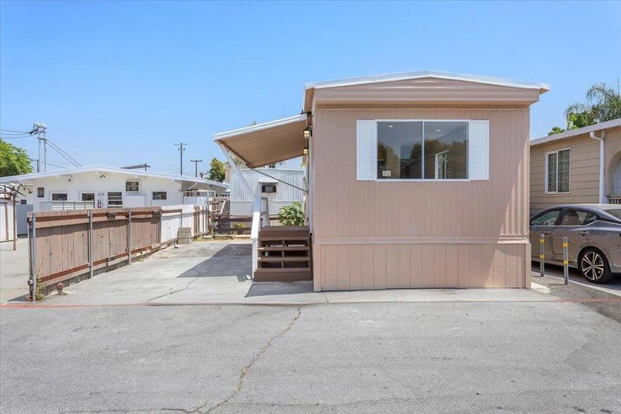 Space #42 offers a spacious, clean, and newly renovated home ideal for affordable Bay Area living. This move-in-ready residence features a fully updated kitchen with Quartz countertops, brand-new cabinetry, modern lighting, and included appliances. The home has been refreshed with new interior and exterior paint as well as updated flooring throughout. Designed with comfort and functionality in mind, the bright and modern layout maximizes every inch of living space. Outside, enjoy a modest private area perfect for urban gardening, patio dining, or relaxing. Your possibilities are endless! The community is well kept, maintained, and peaceful. Conveniently located near Hwy 280 and 101, shopping centers, and the vibrant Little Saigon neighborhood. A fantastic opportunity to own your own home in Central San Jose!