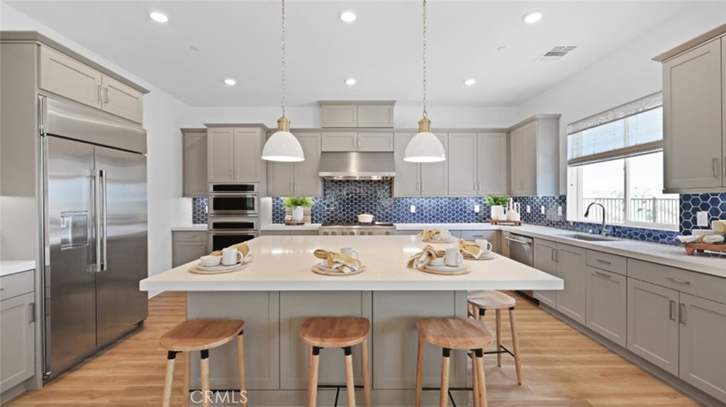 Spacious 4 bedroom , 4.5 bath home PLUS NEXT GEN SUITE that offers 1 bed 1 bath private suite.(3919 sq ft.) This home promises to be your family dream haven. The open kitchen concept boast GE monogram appliances and creates a warm atmosphere for family gatherings .You'll love the stunning view from the back of the homes and the California Room providing a sense of tranquility. This home also offer additional Balcony off the Front .
This family friendly neighborhood of Tesoro Highlands with excellent schools nearby, this home will offer the perfect blend of comfort , functionality and convenience.