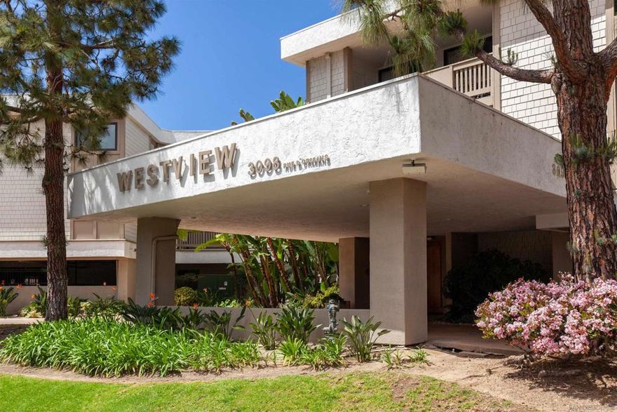 Welcome to this beautifully updated top-floor 1 bedroom, 1 bathroom condo located in the highly desirable Westview complex, just 2 miles from the ocean! This home has been freshly refreshed with new paint, brand-new flooring throughout, and modern kitchen appliances, creating a move-in ready space that blends comfort with style. Step outside to your spacious, fully enclosed private patio, ideal for morning coffee, entertaining, or simply unwinding in peace. The patio offers two storage closets. Inside, enjoy the convenience of in-unit laundry, a charming wood-burning fireplace brings warmth and character to the living area on cooler evenings, while the community’s resort-style amenities—including a pool, spa, and recreation room—make it easy to enjoy sunny San Diego days. Set within a tranquil, gated complex featuring tropical landscaping, a peaceful water feature, and a serene courtyard, this home also includes assigned garage parking and ample guest parking. Don’t miss this rare opportunity to own a top-floor unit in one of the area’s most desirable communities! VA Approved!