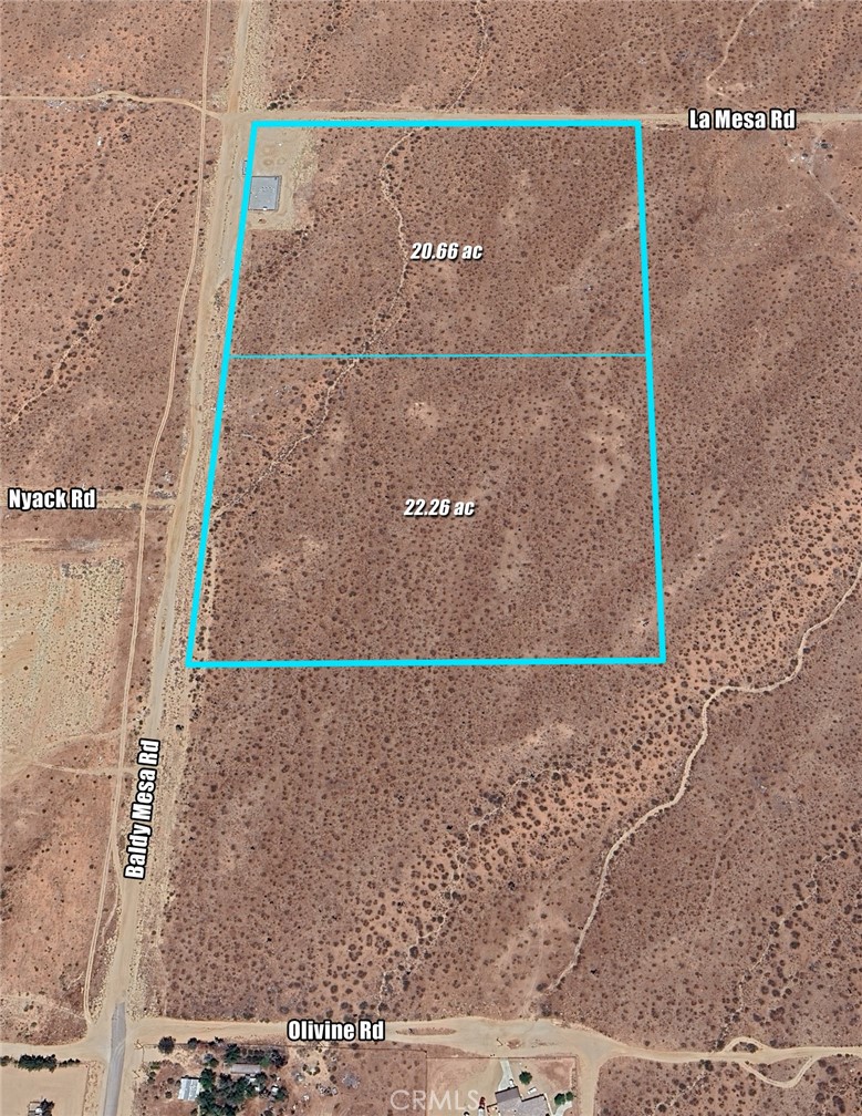 42.92 ac Commercial & Multi-Family Land in the Path of Development. In this area of West Victorville, KB Home has broke ground on a 40 ac Tract (135 lots) at Monte Vista Rd & Luna Rd, Pacific Communities has almost completed their Model Homes at Monte Vista Rd and Dos Palmas Rd (185 lots), and Richmond American has broke ground at Olivine & Mesa View (122 lots). Current projects are the first movement we have seen since 2008 in this area. Multiple projects also working on Tentative Maps. All great signs pointing towards the development of this area. The subject property is comprised of three different zones, C-2 Commercial (Estimated 15 ac), C-A Office Administrative (Estimated 5 ac), and R-3 Multi-Family (Estimated 20 ac). A General Plan update from 2023 adjusted Land Use to Commercial (20 ac Estimate) and Medium Density Residential ((12-20 units/ac)(20 ac Estimate)). So Cal Gas has an easement approximately 130ft x 90ft near the corner of Baldy Mesa Rd and La Mesa Rd. Parkview Specific Plan (owned by the Lewis Group who paid $110,000/ac), is located directed North and has plans for 715 homes, a 10 ac park, an 11 ac commercial center and a 12 ac school site. Great opportunity to acquire land in West Victorville before development eventually takes off.