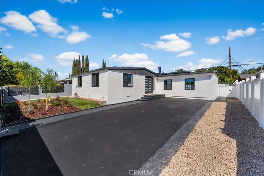Stunning Ultra-Modern Pool Home! Welcome to this brand-new, fully permitted home offering the perfect blend of modern elegance and comfort. Featuring 3 spacious bedrooms and 3 huge bathrooms, this home has been completely remodeled with top-quality finishes throughout.  New interior & exterior paint, New windows, New flooring, New Fixtures, New appliances... Chef’s kitchen boasts white shaker cabinets, gorgeous quartz countertops, recessed lighting, and brand-new top-of-the-line stainless steel appliances. A stylish coffee station adds the perfect touch for your morning routine. Open floor plan is highlighted by new laminate wood flooring and a gorgeous fireplace in the living room, creating a warm and inviting space perfect for gatherings.  Step outside to a beautiful backyard oasis with a sparkling pool and spa, perfect for entertaining and relaxing year-round. Ultra-modern style home is move-in ready and truly a rare find. Don’t miss your chance to own this one-of-a-kind property—schedule your private showing today!
