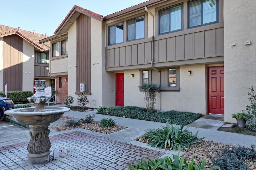 2-story townhome in Santa Clara's gated community of Villa Madeira. Plenty of natural light and move-in-ready with modern style. Enjoy a cozy corner fireplace and a convenient wet bar for entertaining guests in the main room.  The kitchen is upgraded with stone countertops and opens up to the breakfast nook. The living room has direct access to a private backyard patio.  The backyard is perfect for gardening and BBQ parties.  2 large primary suites upstairs and 2 large en-suite bathrooms.  A guest powder room on the main level with washer and dryer.  2 assigned parking spaces in the secure underground garage.  The property is in front of the water fountain next to the guest parking area.  The community amenities include a swimming pool, spa, a courtyard, electric security gates, and plenty of guest parking.  Pet-friendly and investor-friendly with no rental restrictions and low HOA dues.  Excellent commute location just minutes from NVDA, Oracle, Apple, and other Silicon Valley companies.  Easy access to Highway 101, Interstate 280, San Tomas and Central Expressways, close to Levis Stadium, Santa Clara University, Caltrain, San Jose International Airport.  Go to weekly farmers market in downtown Santa Clara.  Shop and dine at nearby Santana Row Valley Fair Mall.