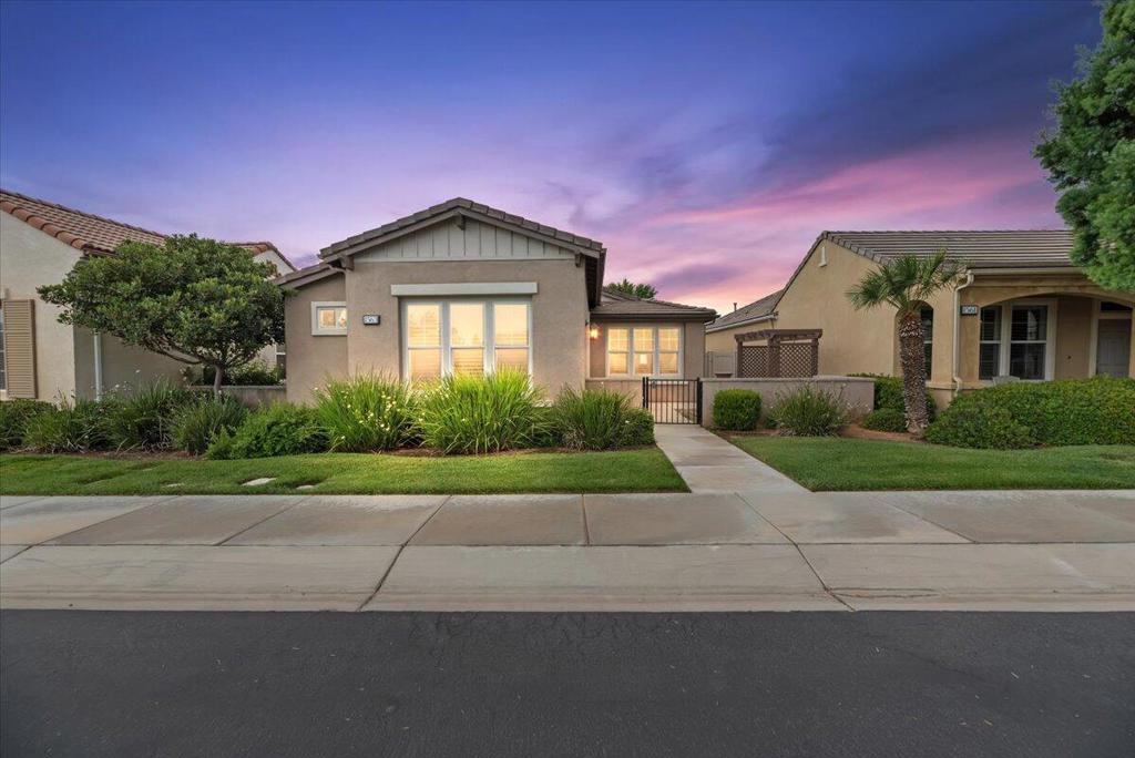 Charming Monarch III Home in Four Seasons Beaumont 55+ CommunityWelcome to this beautiful single-story Monarch III home located in the sought-after Four Seasons Beaumont, a gated 55+ resort-style community. Built in 2006, this 1,556 sq. ft. residence offers 2 bedrooms, 2 bathrooms, and a den, situated on a low-maintenance 3,920 sq. ft. patio-style lot with an attached 2-car garage.Enjoy scenic mountain views and open greenbelts directly across from the home, with convenient guest parking nearby. Inside, the tiled entry leads to stunning hardwood floors and an open-concept floor plan, enhanced by custom paint and plantation shutters that allow for abundant natural light.The spacious kitchen features ample cabinetry, Corian countertops, and flows seamlessly into the dining area and living room. The primary suite at the front of the home includes plush carpet, a large closet, and an en-suite bath with dual sinks and a walk-in shower. A versatile den sits between the kitchen and rear bedroom, with an adjacent laundry area. The second bathroom includes a tub-shower combo, and the rear bedroom is generously sized.Four Seasons offers incredible amenities including indoor/outdoor pools, spas, tennis, paddle and pickleball courts, bocce ball, a movie theater, billiards, craft and card rooms, library, computer lab, and a full fitness center. Conveniently located near shopping, dining, golf, and freeway access.