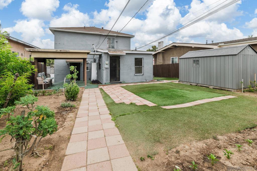 Spacious Home with Guest Unit & Detached Shed Conversion in the Heart of the Arts District. Large two-story home offers 5 bed/2 bath, with an attached 1-bed guest unit, ideal for extended family, rental income, or a private retreat. Plus, the detached shed approx 400sf has been partially converted into additional living space, providing even more flexibility for your needs. Inside, you'll find spacious living areas, high ceilings, and timeless architectural details, while the generous outdoor space offers endless possibilities for entertaining, gardening, or future development. Located in the heart of one of San Diego’s most exciting cultural districts, you'll enjoy easy access to local art galleries, coffee shops, trendy dining, and community events, all while being just minutes from downtown, Petco Park, Convention Center, the waterfront, and major freeways. This is an incredible opportunity to own a versatile, income-generating property in one of San Diego’s most sought-after up-and-coming neighborhoods.