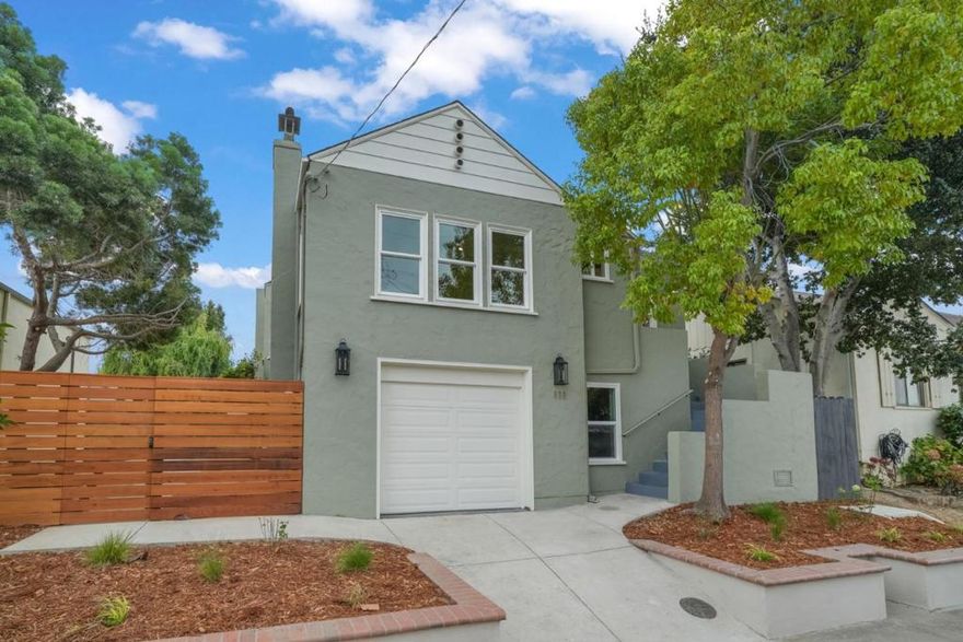Welcome to 111 Poplar Avenue, a stunningly renovated home in one of San Bruno's most desirable neighborhoods. Completely reimagined with new electrical and plumbing, this 4 bed, 3 bath home has it all. This modern home has all the warm and soft designer finishes, from Zellige ceramic tiles, to Nicoli and Ridgeway faucets, and more. The expansive backyard provides the ideal outdoor living space, from enjoying a BBQ under the gazebo, conversing in the outdoor living space that is perfect for a firepit, and everything in between with the openspace of the lawn. Just minutes from downtown San Bruno, the newly renovated City Park & Rec Center, YouTube Headquarters, and Bayhill Shopping Center, with easy access to Highways 280 and 101, this home blends tranquility with unbeatable convenience.